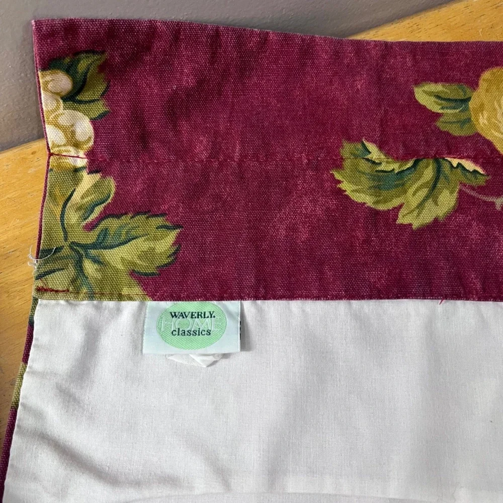 Vtg‎ Waverly Home Minstral Buckingham Burgundy Fruit Scalloped Valance 80x20